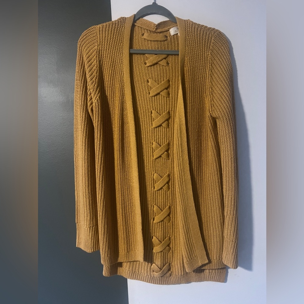 Mustard Cardigan Sweater M